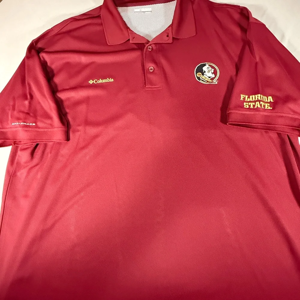 Columbia PFG FSU‎ Seminoles Omni-Shade Polo Men’s XXL Vented Fishing
